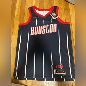 NBA Houston Rockets Black Red White Pinstripe Jersey